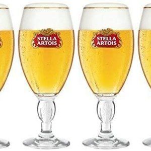 4 x Stella Artois 9-Step Home Pouring Kit ( 4 x Chalice Glasses, 33 Centiliter)